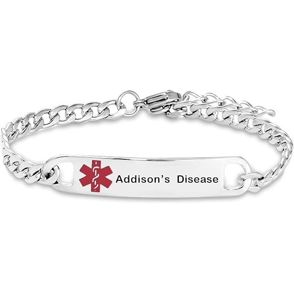 Red Medical Alert Bracelet Stainless Steel - Cuban Link Waterproof For Men Women Emergency ID - View #6
