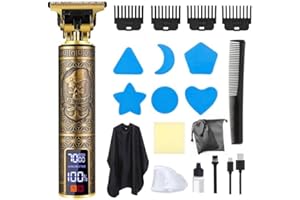 Fresion Tondeuse Cheveux Hommes Professionnel - Tondeuse Barbe Homme, USB Rechargeable Rasoir Barbe, Tondeuse Barbe et Cheveux Avec Écran à LED pour salon de coiffure les Enfants et la Famille