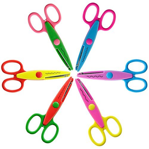 Preisvergleich Produktbild HOMEE Safe Paper Edging Scissors for Kids 6PK by eHome