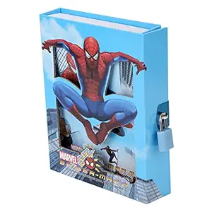 Asera Spiderman Lock Diary for Boys Gifts Options (Small Size 16.5 * 13 * 3 cm)