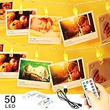 ☀Wunderschöne 8 Lichteffekte--Die Klammern leuchten in einem warmen Lichtton und lassen sich über eine Fernbedienung in die verschiedenen Modi schalten: Kombination/ Welle/ Sequentiell/ Slo glo/ Blitz/ Langsam verblassen/ Twinkle/ Stetig weiter.