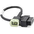Osznmmg OBD2 Adapter Connector Cable Scan Tool OBD II 6-Pin to 16-Pin Diagnostic Cable Adapter for Kawasaki Motorcycle Diagnostic Scanner Readers