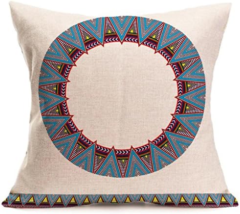 43cm*43cm Pillow Case, Hmeng Retro Boho Bohemian Geometry Flax Fabric Home Fashion Decor Throw Pillowcase Cushion Cover (J)