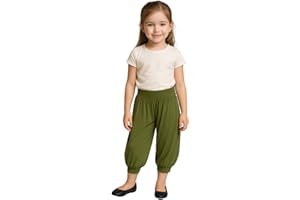 STAR FASHION Kids Harem Loose Casual Baggy Sports Dancing Pants Girls Harem Children Trouser with Leg Cuffs Elasticated Waist UK 5 Years to 13 Years