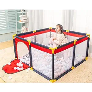 BabyGo Fence Jumbo Size Ball Pool for Kids Indoor and Outdoor (Balls not Included) (101cm x 101cm x 64cm)