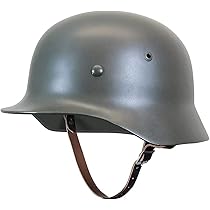 Elmetto M35 Tedesco WW2 Riproduzione - In Acciaio, Con Fodera In Pelle E Cinturino, Colore Grigio - Foto 9