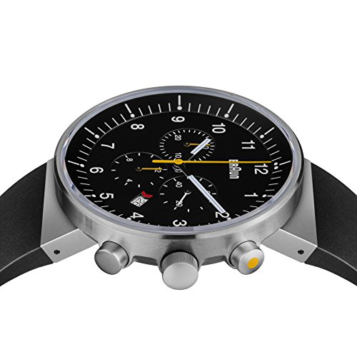 Braun Men's Quartz Analogue Display Watch with Black Dial and Black Rubber Strap
