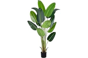 Valyria Home - Planta Artificial Ave del Paraíso 180 cm – Strelitzia Realista Grande para Decoración de Hogar – Palmera Tropical de Plástico – Planta Artificial Decorativa