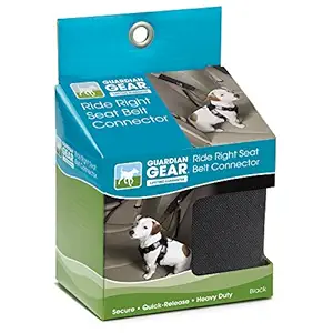 Guardian Gear Ride Right Seat Belt Connectors - Polyester Seat Belt Connectors for Dogs, Black