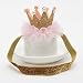 Ouneed Cute Hairband Baby Hair Band Elastic Flower Crown Headwear (Gold)