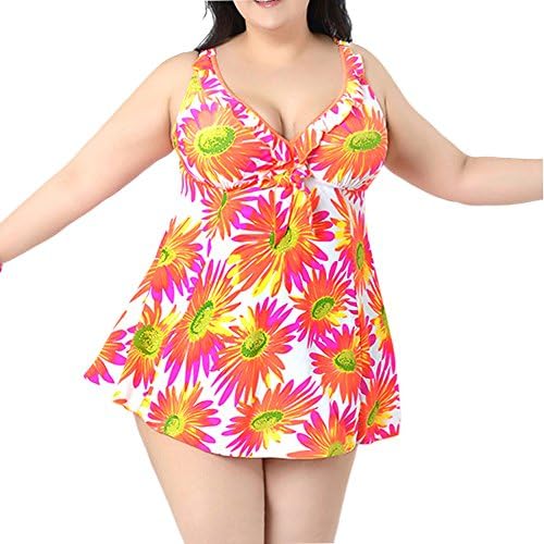 Vividda Plus Size Bathing Suits 2 pieces Floral Print Swimwear with Shorts for Woman 7XL