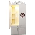 Alpine Willow 60x130 CM Wooden Temple with Doors I Mandir for Home I Pooja Temple I Corian Design Temple I Big Pooja Mandir Unit for Home (Frosty White)