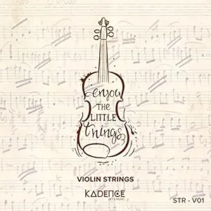 Kadence Violin String Set STR-V01 for Size 1/4, 1/2, 3/4, 4/4 Scale Medium Tension  Solid Steel Core, Warm Tone, Economical and Durable