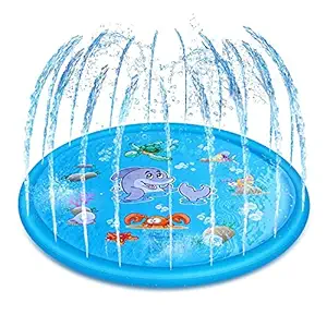 HUNK SHOPPERS Kids Sprinklers for Outside Splash Pad for Toddlers & Baby Pool 3 in 1 60