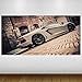 Produktbild LagunaProject EXTRA GROßE Weißes Auto Sport Innenhof Transport Vinyl Sticker Poster Wandsticker Wandtattoo Wandbild Wanddeko -140cm x 70cm