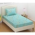 BSB HOME Premium Glace Cotton 180 TC Flat Single Bedsheets Breathable | Wrinklefree (Size-60 X 90 Inch) with 1 King Size Pillow Covers (Size-17 X 27 Inches, Mint Green)