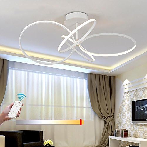 Homeny European new modern LED chandelier hanging lights chandelier living room bedroom aluminum white ceiling lamp indoor LED chandelier [energy level A ++], Dimmable - 4 head