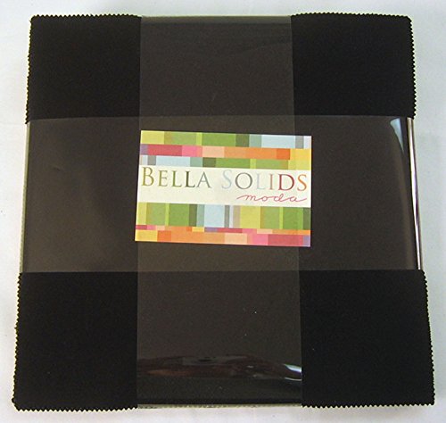 Moda Fabric Bella Solids Layer Cake Black
