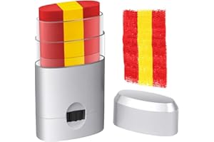 ALIIP Pintacaras Bandera de España, Pintura Care Facial con Bandera España, Palitos de Crayón Rayados Amarillo y Rojo para Adultos Niño para Copa del Mundo,Campeonato Europeo,Fiesta Carnaval,Halloween