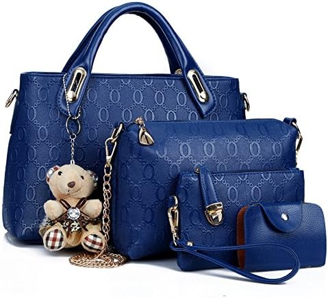 Package four pieces of Messenger Bags Handbags Women Shoulder Bags 4Pcs,blue
