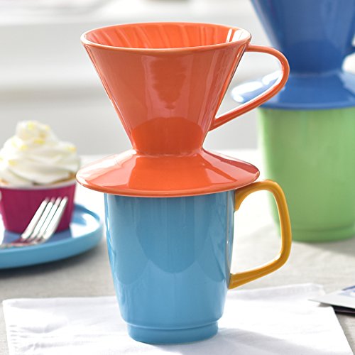 spécification céramique Style européen Bleu/ Orange café pot-B