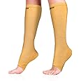 Vissco Medical Compression Stockings (Below Knee), Stocking to Improve Blood Circulation, Varicose Vein, Swollen, Aching Legs, Pain Relief, Edema, Sore Legs - Large (Beige)- 1 Pair