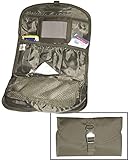Camping Mil-Tec British Military - Faltbare Tasche für Toiletten-Artikel mit Haken und Spiegel, Farbe: Olivgrün