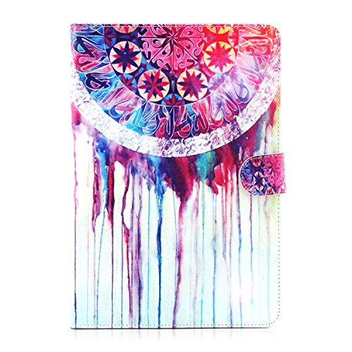 Galaxy Tab A 9.7 SM-T550 Hülle, Deenor Cute Colorful Design Flip Tasche PU Leder Abdeckung Stand Schutzhülle für Samsung Galaxy Tab A 9.7 SM-T550. (Painted Campanula) - 2