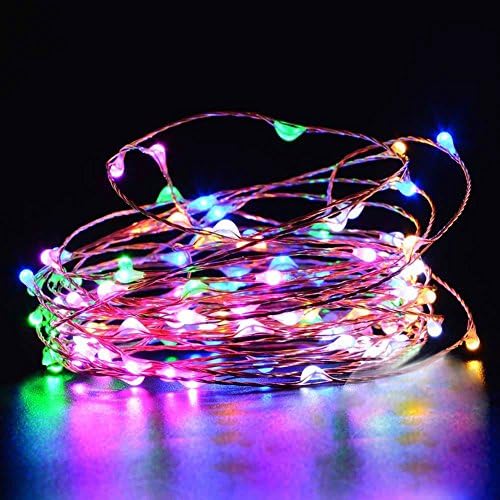 Ryham 50 LED Micro Copper Wire Indoor Battery Operated Firefly String Lights for Gardens, Homes, Wedding, Christmas Party