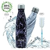 [Edelstahl Trinkflasche auslaufsicher ]: Portable Edelstahl camping flaschemit doppelwandigen isolierten Konstruktion,erhalten Sie sowohl Stil und Substanz, Mode und Funktion; hält Flüssigkeit bis zu 24 Stunden kalt, bis zu 12 Stunden heiß. Eine funktionelle Getränkeoption für Winter und Sommer.