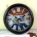 SLH ALTE Auto-europäische Retro Uhr-Wohnzimmer-Wanduhr stumme Kunst-Wanduhr