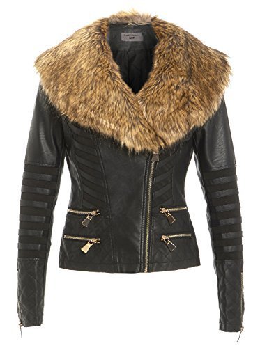 leather jacket with feathers