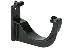 Floplast (3 X 76mm Fascia Bracket) (Black) 50mm Downpipes & 76mm Miniflo Guttering for shed, Porch, Conservatory, Out Building, etc Full Range Black