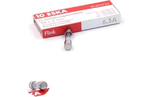 ESKA 10 fusibili rapidi (F) in vetro 6,3 A / 250 V AC 5 x 20 mm