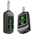 Ensemble émetteur et récepteur de guitare sans fil, portée de 50 m, système audio rechargeable avec son haute fidélité pour guitare électrique et basse pour performance sur scène et pratique (un à un)