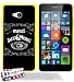 Produktbild MUZZANO Le Pearls Schutzhülle Hartschale, Motiv Merci Jacky und Michel + UltraClear Pack 3 Seidenmatte Displayschutzfolie mit Stylus/Reinigungstuch für Nokia Lumia 640 Transparent