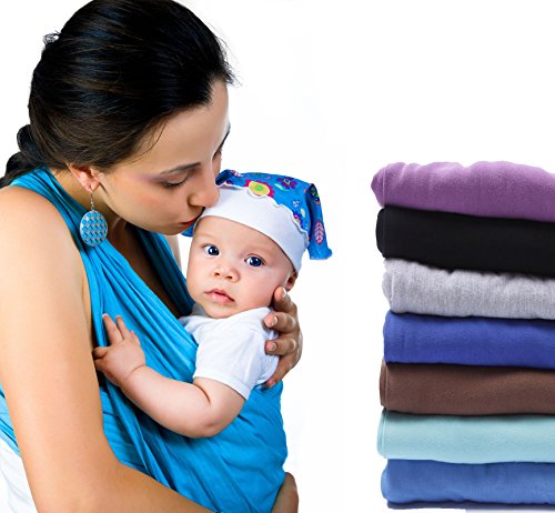 Baby Sling Carrier by Feven- 100% Cotton Cloth Wrap- Snug & Secure- Comfortable to Wear- Fits any Frame- Machine Washable Wraps- Best Carriers and Slings for an Infant, Newborn or Toddler (Jade)