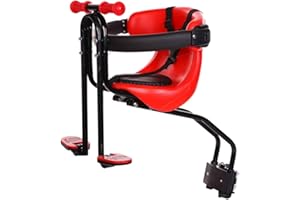 GODNECE siège de vélo Avant pour Enfant, Avancée Selle Velo Confort Enfant avec Ceinture de Sécurité, Dossier, Pédales