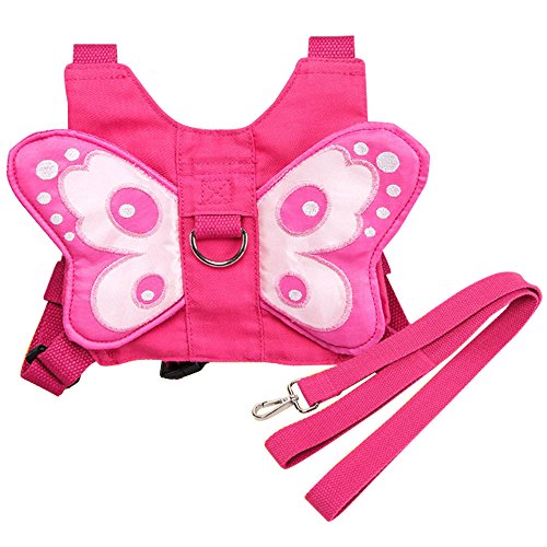 Urassistant Baby Safety Harness Belt Backpack Style Walking Belt Child Kid Leash Helper Strap (Pink)