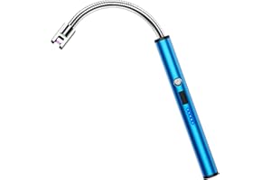 RONXS Electric Lighter, Candle Lighter Electric USB Rechargeable Lighter with Battery Display, Longer Flexible Neck Windproof Plasma Arc Long Lighters for Candles Fireworks BBQ