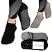 Price comparison product image Uchi Yoga Socks for Women & Men—UK Size 3-8—2 Pairs Thick Cotton Non-Slip Grip Socks (1 x Black, 1 x Grey)—Anti-Skid Soles Ideal for Pilates, Ballet, Barre, Dance, Drama, Gym, Martial Arts, Trampoline