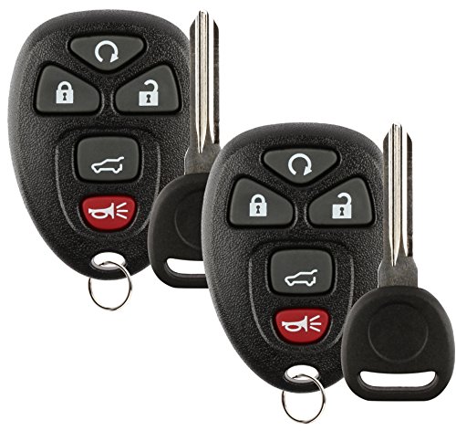 Discount Keyless Replacement Key Fob Car Remote and Uncut Transponder Key Compatible with 15913415, 25839476, ID 46 (2 Pack)