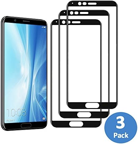 Widamin 3Pack,Huawei Honor V10 Screen Protector,honor view 10 Full Coverage film,Lifetime Warranty,Crystal Clearity,No-Bubble and fingerprints easy to clean-Black