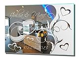 Motivspiegel Hochzeit 11 Spiegel mit Gravur Geschenk zur Hochzeit Wandbild Dekoration (30x40cm)