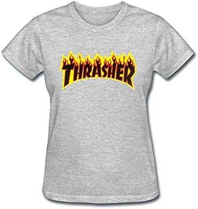 Women's Thrasher Flame Logo Sticker T shirt Small