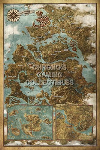 CGC Huge Poster GLOSSY FINISH - Witcher III PS4 XBOX ONE PC - Map - WIT008 (36" x 54" (91.5cm x 137 cm))