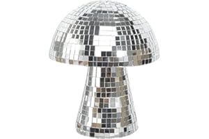 BYFFOER Boule disco en forme de champignon - Boule disco - Ornement - Boule disco en forme de champignon - Boule disco argentée - Boule disco - Boule disco - Boule disco à paillettes pour décoration de la