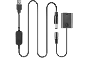 Zestaw zasilacza sieciowego KWTOUL AC-PW20 z kablem adaptera USB, atrapą baterii NP-FW50, kompatybilny z aparatami Sony Alpha A7 A7R A7S A7SII A6500 A6300 A6100 A6000 NEX5 DSC-RX10 II III IV