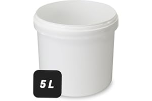 ‎TREVENDO Trevendo 5 Liter Eimer mit Deckel und Kunststoffgriff, lebensmittelecht - luftdicht - stabil - stapelbar - Leereimer zur sicheren Lagerung inkl. Trevendo Beschriftungsetikett