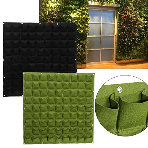 Preisvergleich Produktbild Taschen Pflanztasche Garten Hängende Pflanzgefäße Erdbeere Growbag Wandtasche Pflanztasche Indoor / Outdoor Gemüse Growing Pocket(56 Taschen Grün)